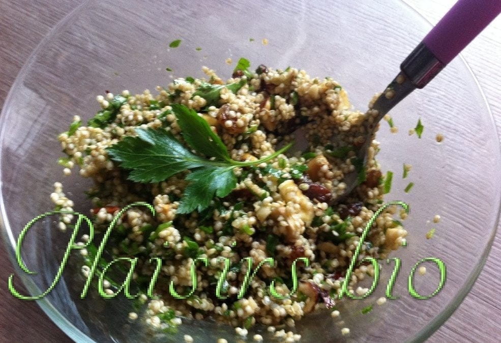 Salade bio de quinoa aux châtaignes
